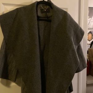 BCBG Max Azria shawl style coat unlined with pockets wool and polyester